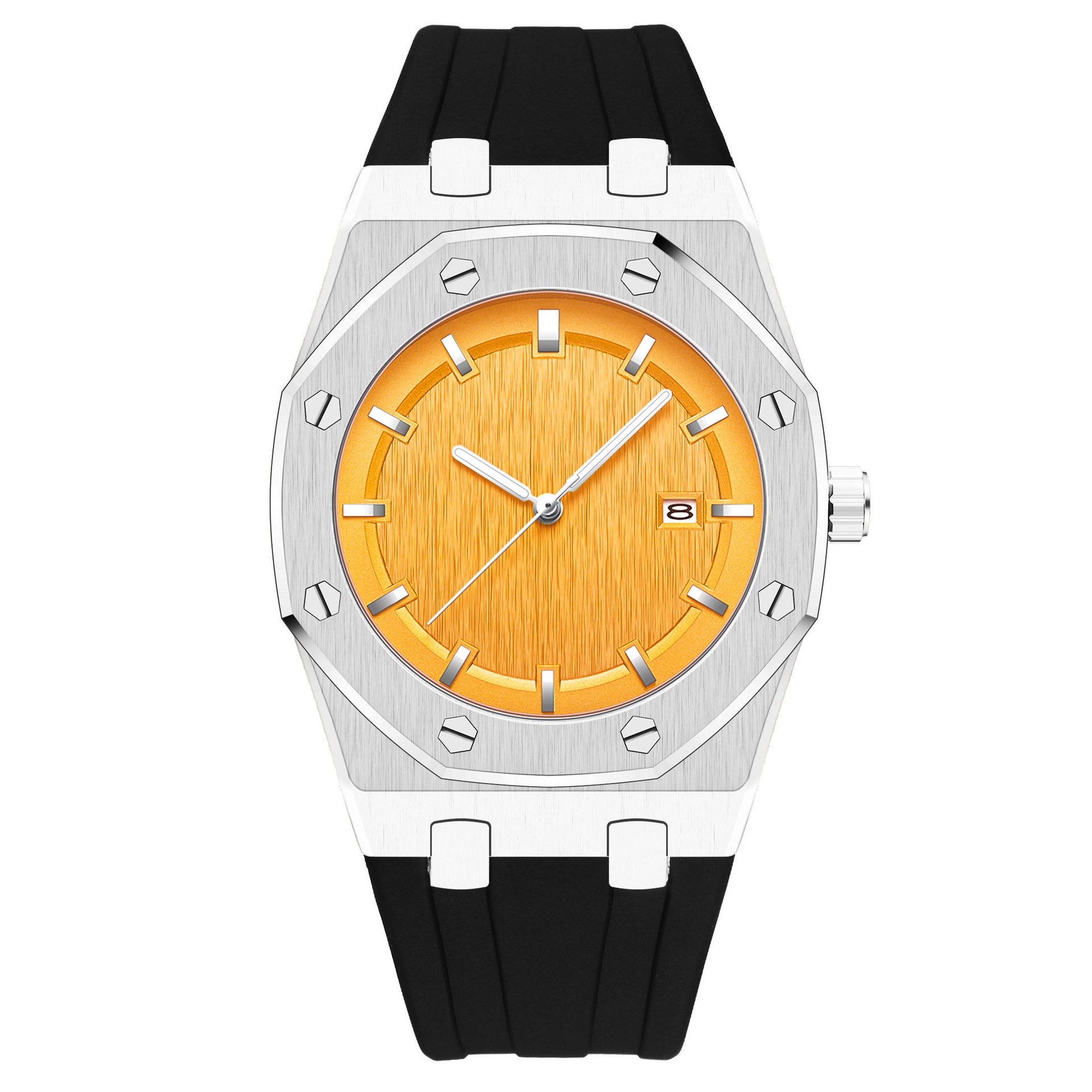 Saffron Sunset Dial Rubber Strap