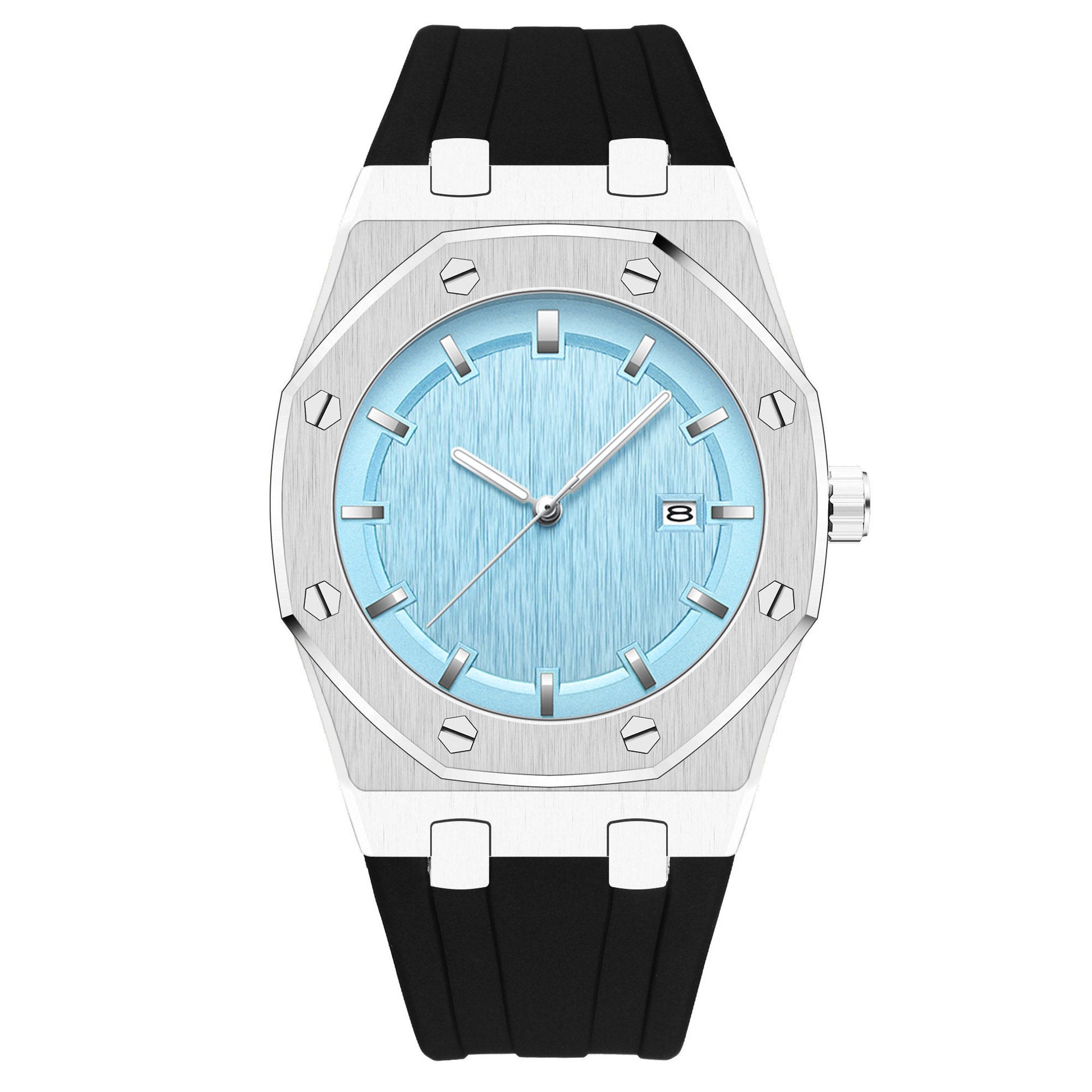 Blue Havana Dial Rubber Strap