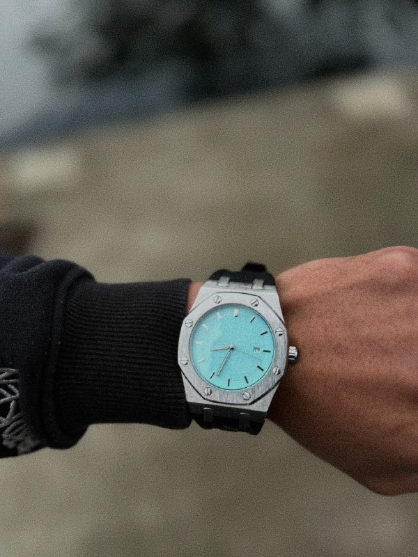 Blue Havana Dial Rubber Strap